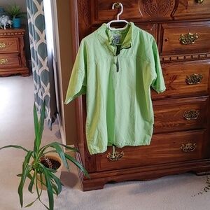 WOMEN'S GREEN VINTAGE 100%  COTTON SHORT SLEEVE TOP SIZE SMALL